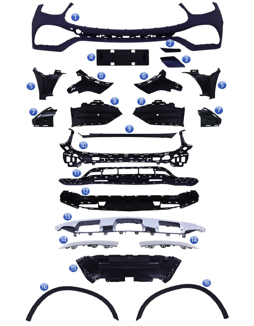 ÖN TAMPON SET AMG GLC W253 2020- - İTHAL
