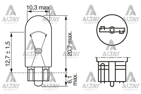 AMPÜL ECO 12V 5W W5W BÜYÜK DIPSIZ GÖSTERGE AMPÜLÜ T10 - BOSCH