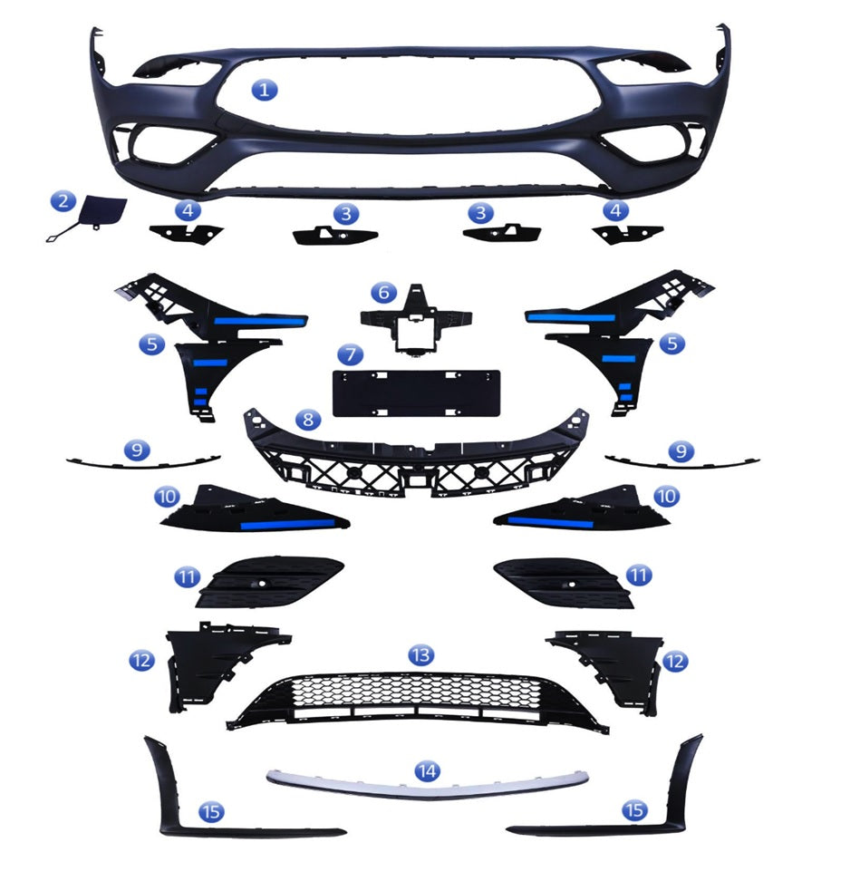 ÖN TAMPON SET ( PANJURSUZ ) AMG W118 2020- - İTHAL