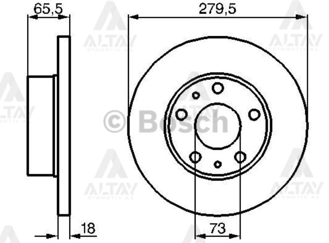 FREN DISKI DUCATO I 94-02 / BOXER I 94-02 / JUMPER I 94-02 / ÖN DÜZ 14Q 279-5 - BOSCH