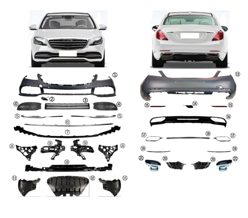 BODY KİT STANDART TİP (ÖN-ARKA DOLU) W222 2018- - İTHAL