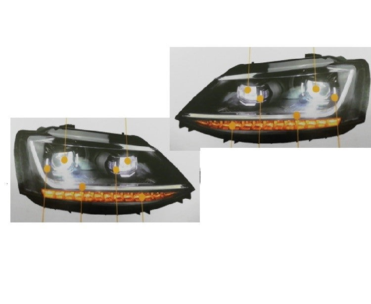 ÖN FAR SETİ (DOUBLE ÇİFT U LEDLİ) JETTA 2011- - İTHAL