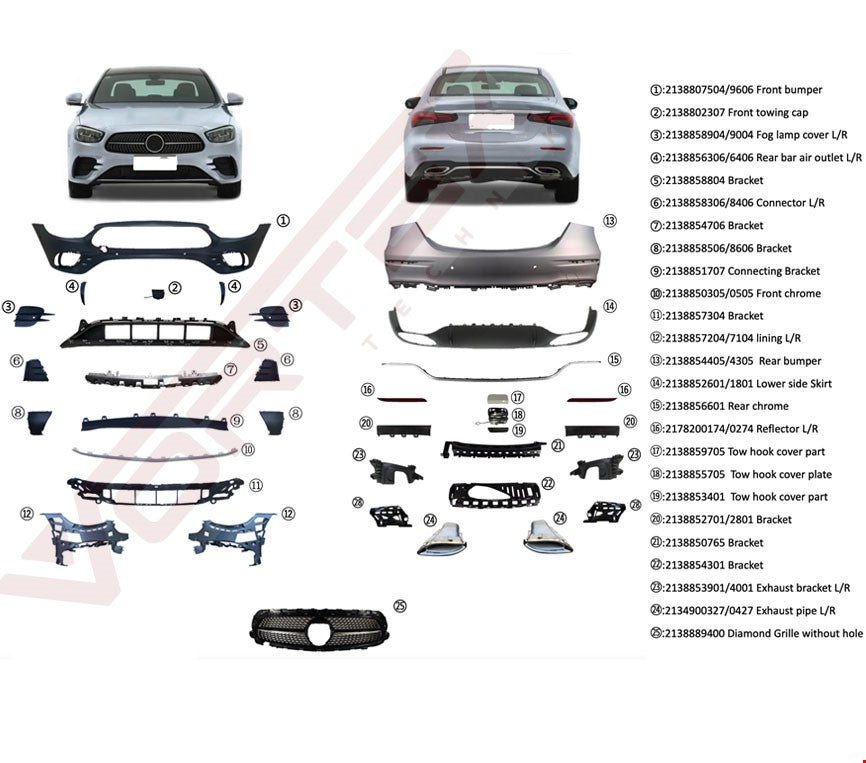 AMG BODY KIT (ÖN-ARKA TAMPON-PANJUR ) W213 2020- - İTHAL