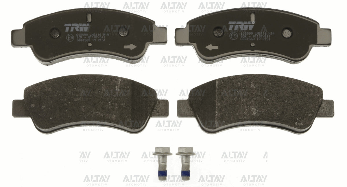 ON FREN BALATASI P206-P207-P307-PART-BERL-301 ELYAS-C2-C3-C4-XSARA 03>ARKA DISK DUCATO-BOXER 07>227-185 - TRW