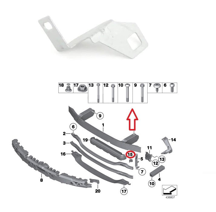 ÖN TAMPON BRAKETİ SAĞ ( ALÜMİNYUM ) F10 2010- - İTHAL