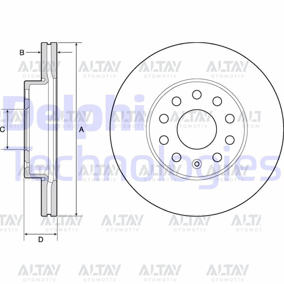 FREN DİSKİ GOLF7 / A3 / LEON / OCTAVIA 13=> ÖN 276MM (SET) - DELPHI