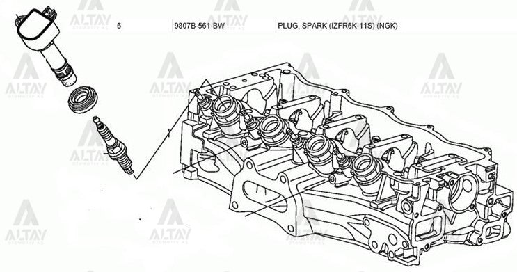 ATEŞLEME BUJİSİ İRİDYUM CIVIC 06-12 1.6 1.8 FD6 / CRV 07-12 2.0 (IZFR6K-11S) - NGK