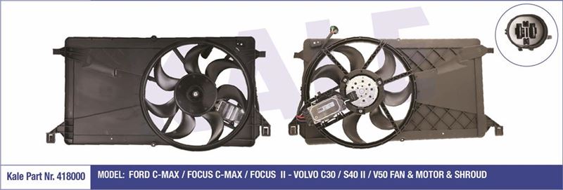 KALE 418000 Ford Focus 2004-2011 1.6 TDCİ Fan Motoru Komple Modüllü KALE Marka