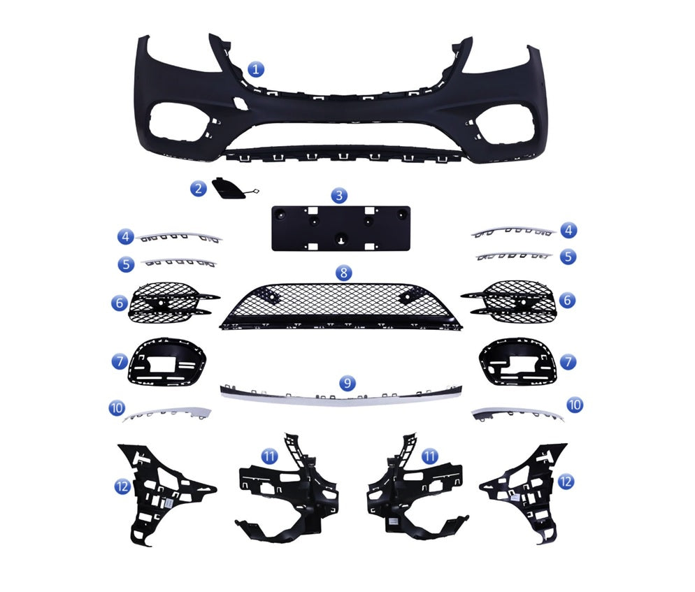 ÖN TAMPON SET ( PANJURSUZ ) S400 AMG W222 2018- - İTHAL
