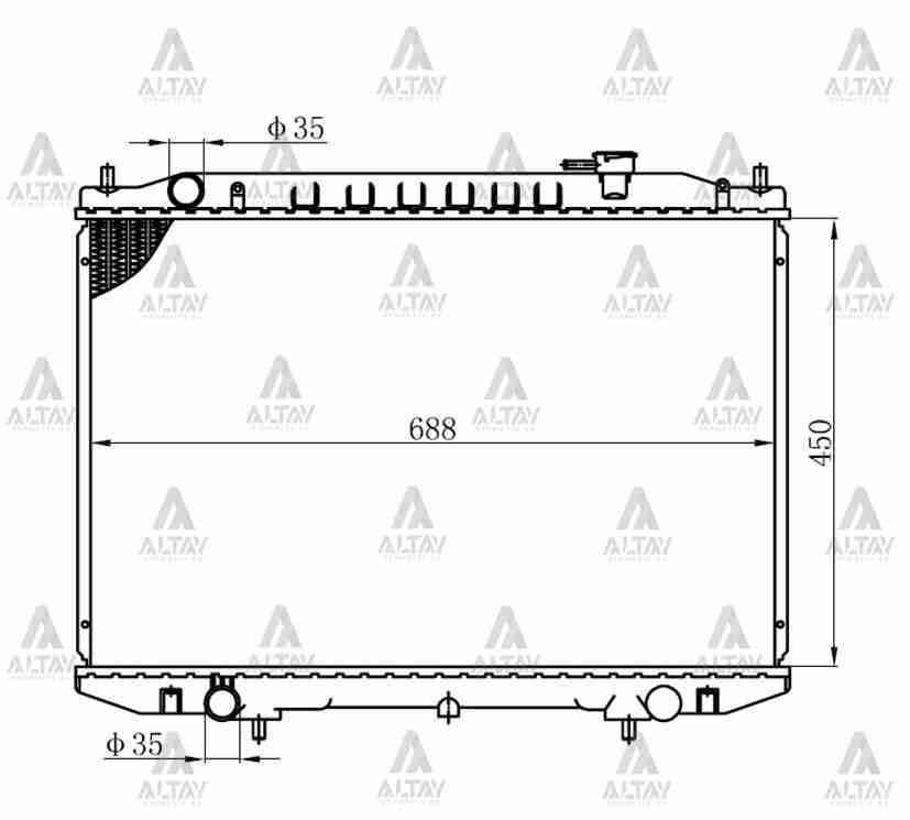 RADYATÖR SU PICKUP 02=> YD25 / D-22 4x4 16mm M-T BRAZING - MAHER