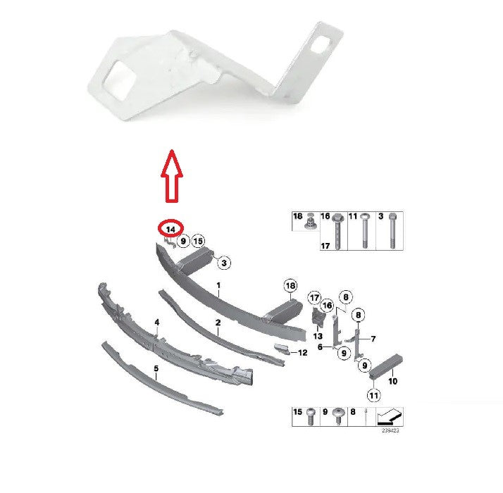 ÖN TAMPON BRAKETİ SOL ( ALÜMİNYUM ) F10 2010- - İTHAL