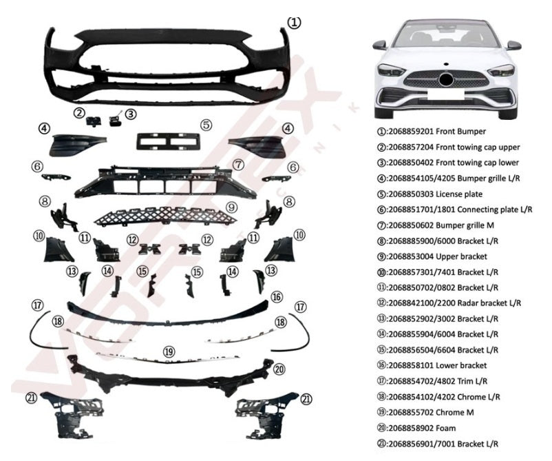ÖN TAMPON SET AMG (PANJUR HARİÇ) W206 2021- - İTHAL
